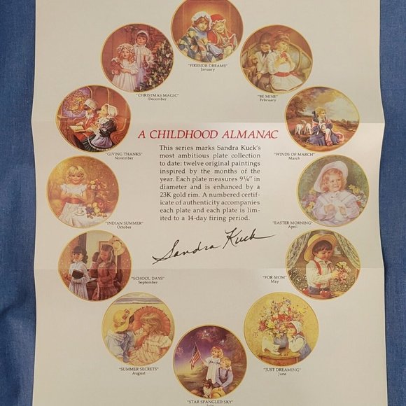 1986 MOTHER'S DAY COLLECTOR'S PLATE by Sandra Kuck "TIMES REMEMBERED" COA! - Picture 6 of 7
